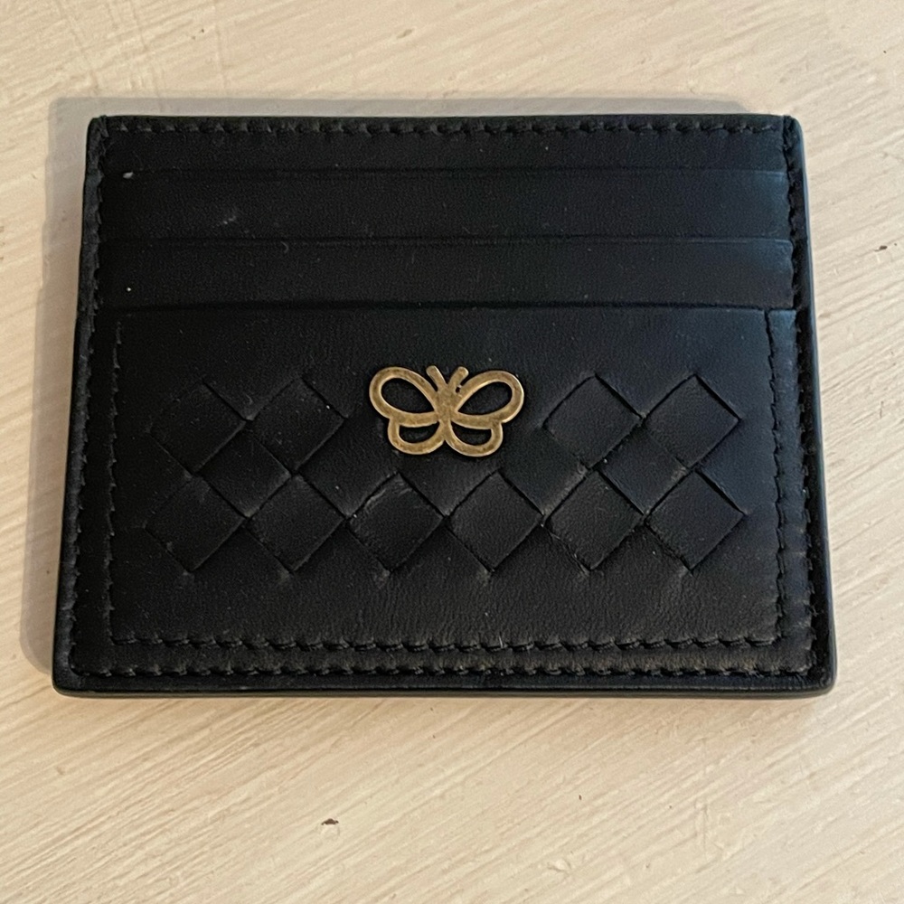 Bottega Veneta black six slot card case